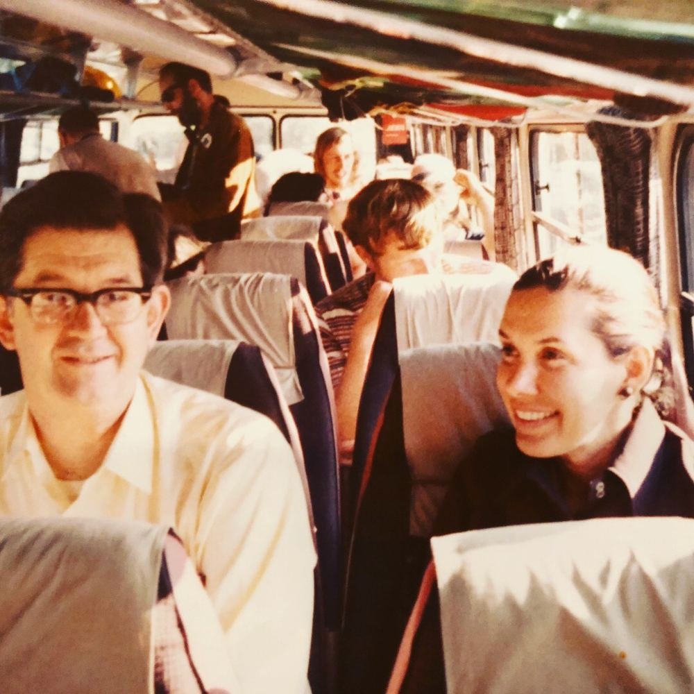 Russell and Jeanne Gurnee seated together during an expedition